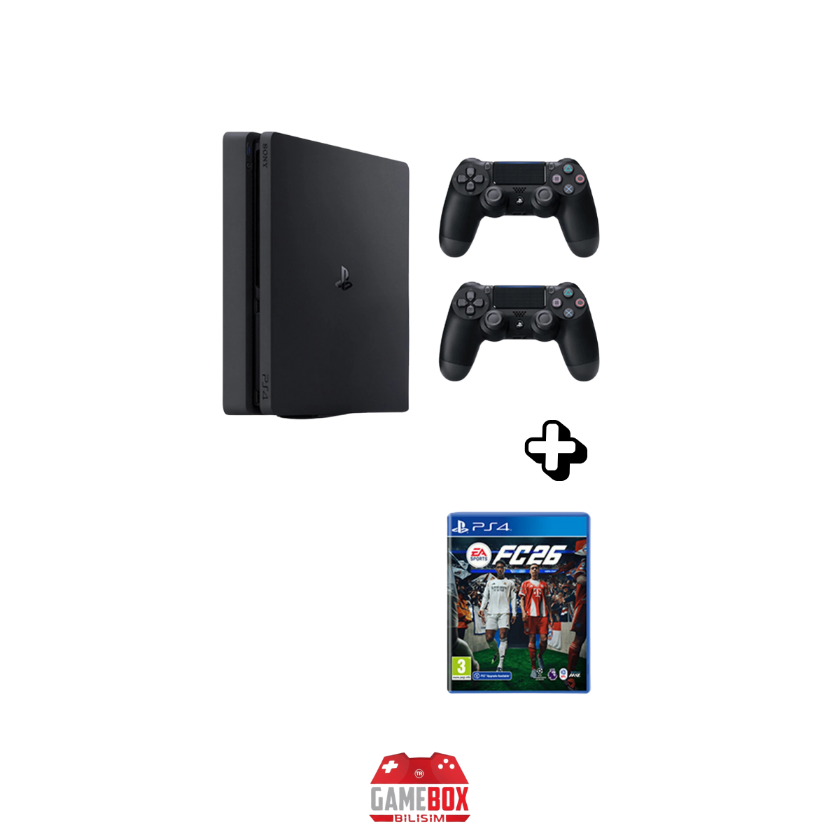 Sony PlayStation 4 Slim 500GB + FC 26 Disk Oyun + 2 Adet V2 Kol  – PS4 (Yenilenmiş)