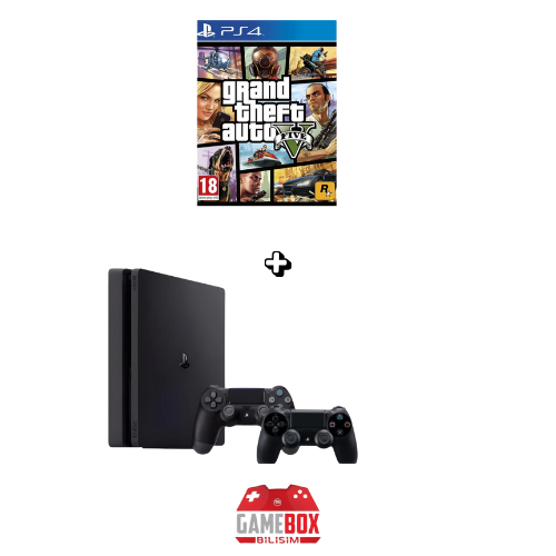 Sony PlayStation 4 Slim 500GB – Türkçe Menü + Çift Kol + GTA 5 (Yenilenmiş)