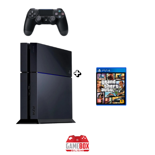 Sony PlayStation 4 Standart 1TB + Tek Kol + GTA 5 Disk Oyun + (Yenilenmiş)