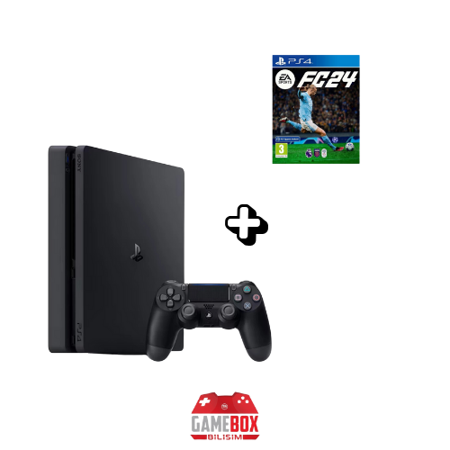 Sony PlayStation 4 Slim 500GB + FC 24 Disk Oyun + 1 Adet V2 Kol  (Yenilenmiş)