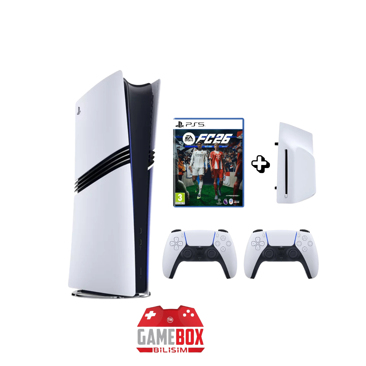 Sony PlayStation 5 Pro 2TB CFI7121 Avrupa Disk Sürücü Çift Kol FC26 